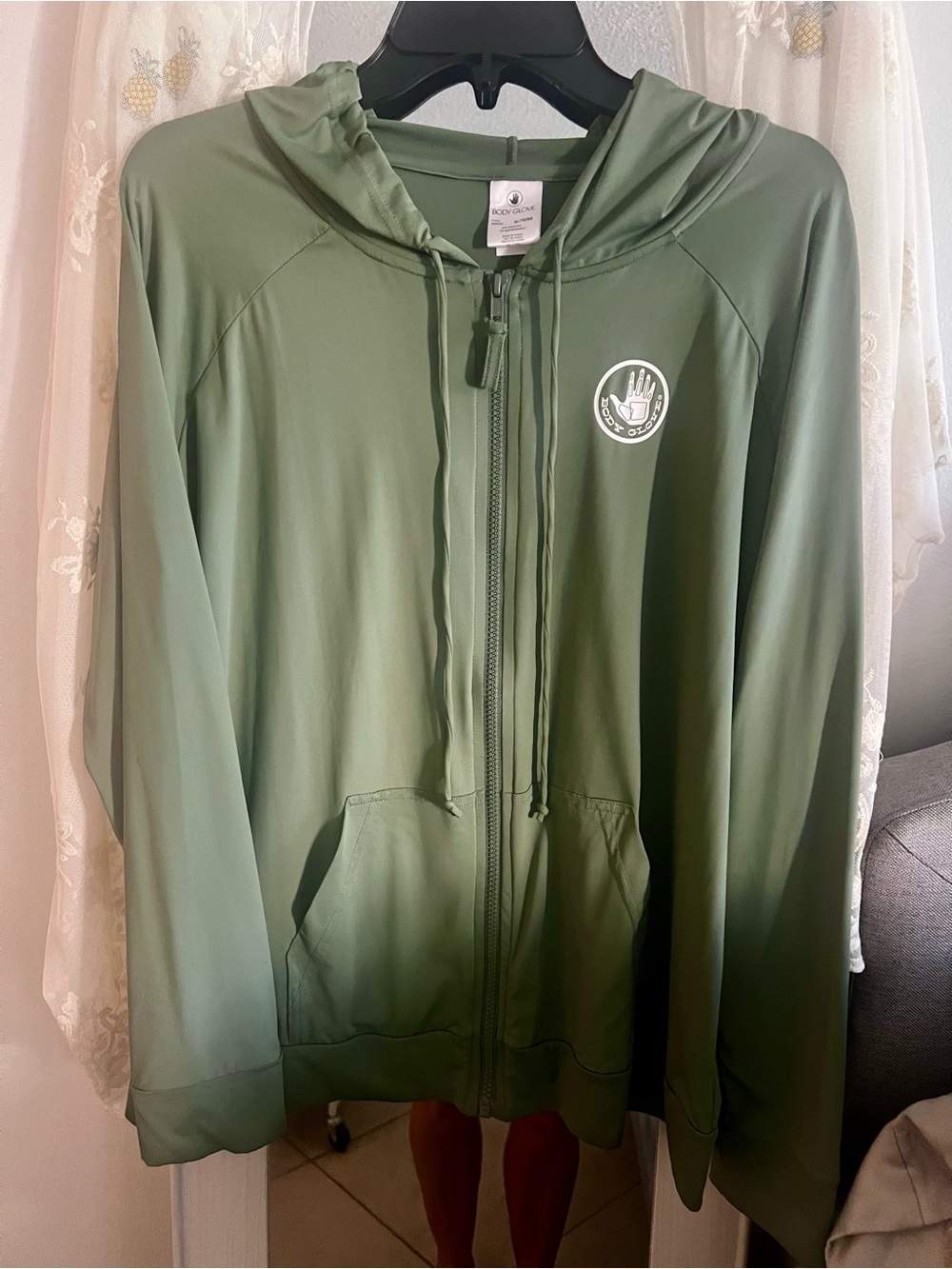 Body Glove Olive Hooded Zip-Up Bomber Jacket